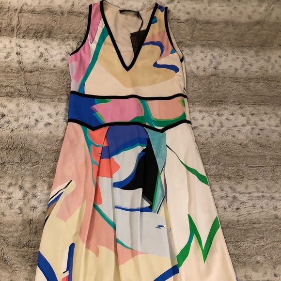 : : ROBERTO CAVALLI Multi Color Abstract Print Sleeveless Short Dress : : - Picture 16 of 16